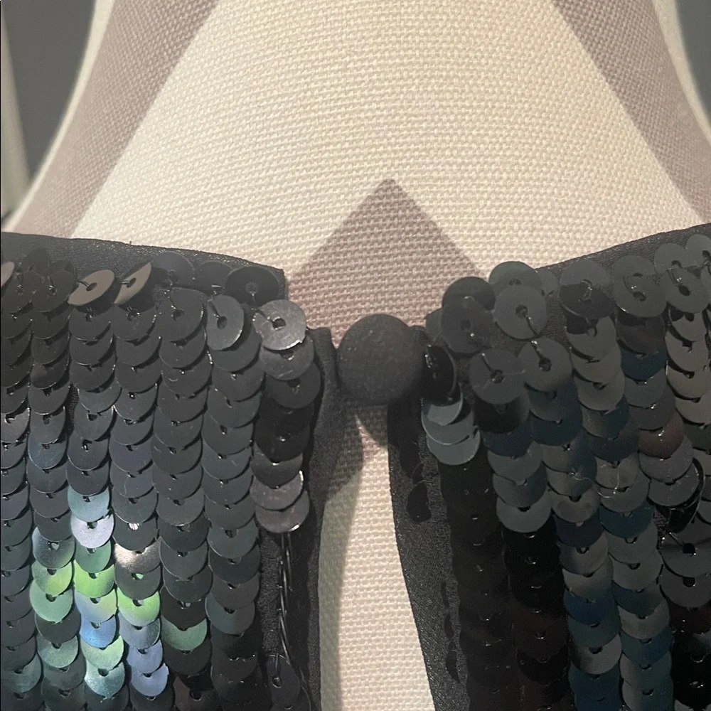 J Crew Sequined Luxury Black Tank Size XS